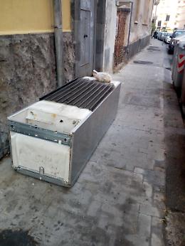 Catania, frigorifero dimenticato in via Franchetti