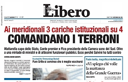 E' polemica in Sicilia sul titolo di &ldquo;Libero&rdquo;: &laquo;Comandano i terroni&raquo;