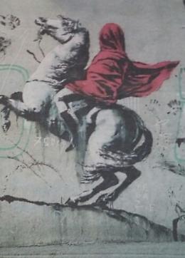 Graffiti dell'artista di strada Banksy contro l'odio e il razzismo