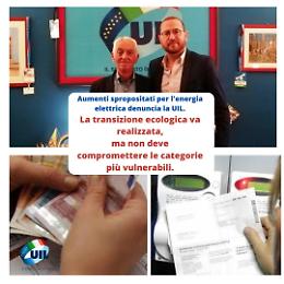 Aumento della bolletta dell'energia elettrica del 40%: per la Uil un salasso