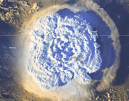 Tonga: l'eruzione è stata 'esplosione atmosferica da record'
