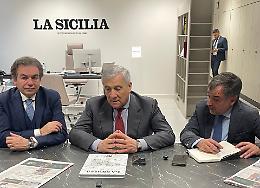 Il vicepremier Tajani visita la nuova sede de "La Sicilia": tra "auguri" e scenari politici della Regione  (ma non solo)