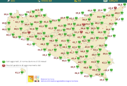 Caldo, "febbre" di Sicilia con temperature fino a 46&deg;C e con una sola localit&agrave; pi&ugrave; fresca