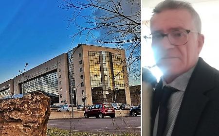 da sinistra l'ospedale di Enna Umberto I, la vittima  Tony Di Marco