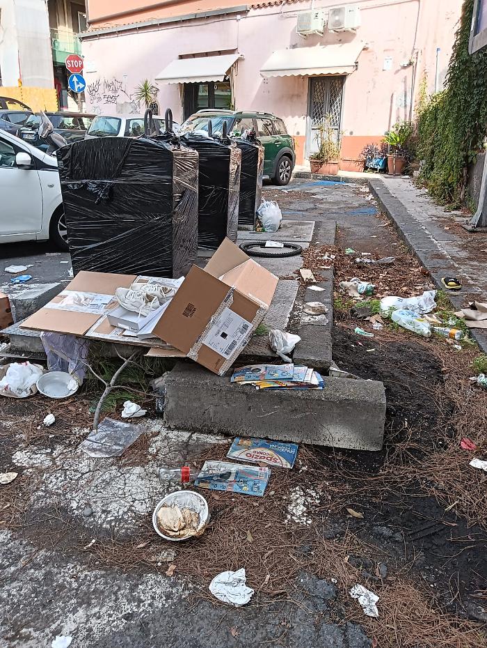 Catania. Via Messina 255, Cattedrali nel degrad contenitori mai attivati diventano discariche 