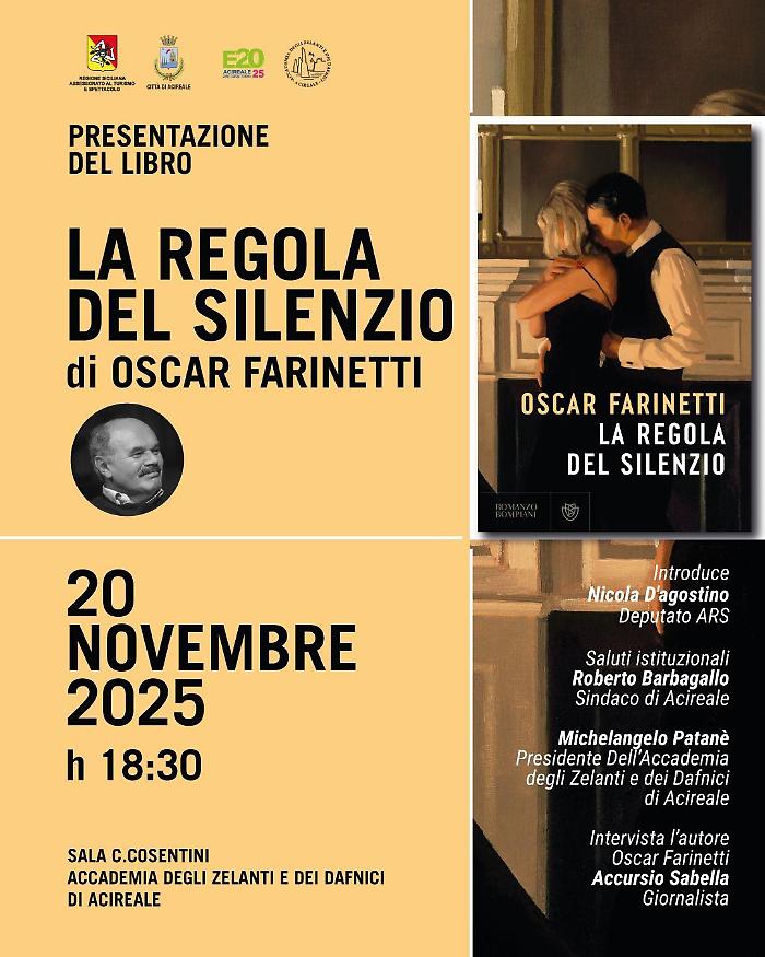 Oscar Farinetti presenta ad Acireale 'La regola del silenzio': un thriller sulla forza del coraggio e della tenacia