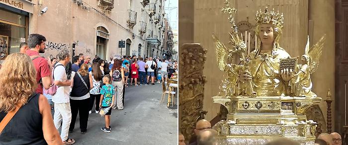 Sant'Agata, file sotto il sole per l'ostensione del busto reliquiario appena restaurato